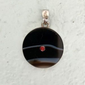 Black Botswana agate pendant